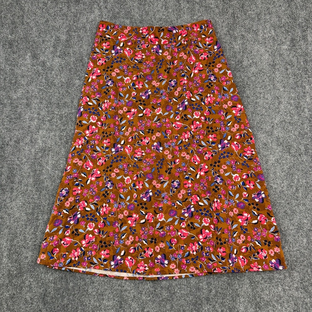 St Johns Bay Womens Petite Size PM A Line Midi Skirt Floral Cottagecore NWT